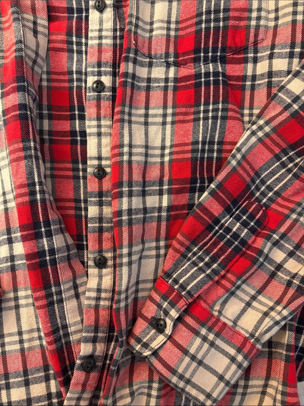Madewell Women’s Red Plaid Flannel Shirt - Picture 3 of 4